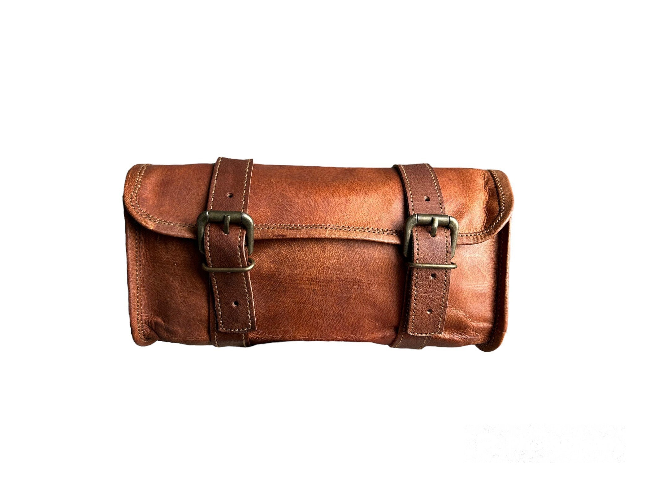 Set Of 2 Rogue Rider Brown Motorcycle Saddle Bag
