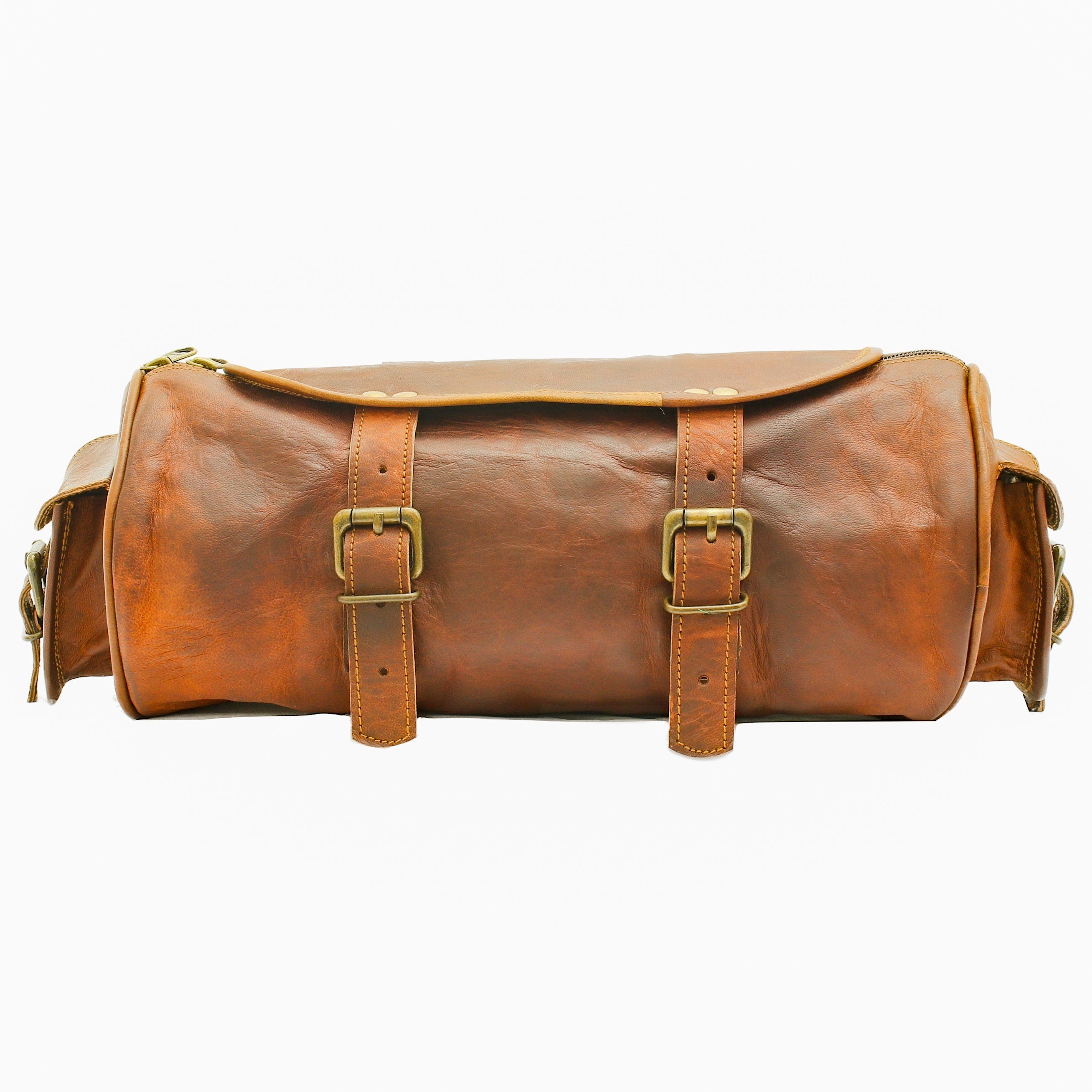 Set Of 2 Rogue Rider Brown Motorcycle Saddle Bag