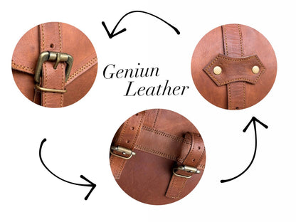 Lupi Brown Motorcycle Saddle Bag