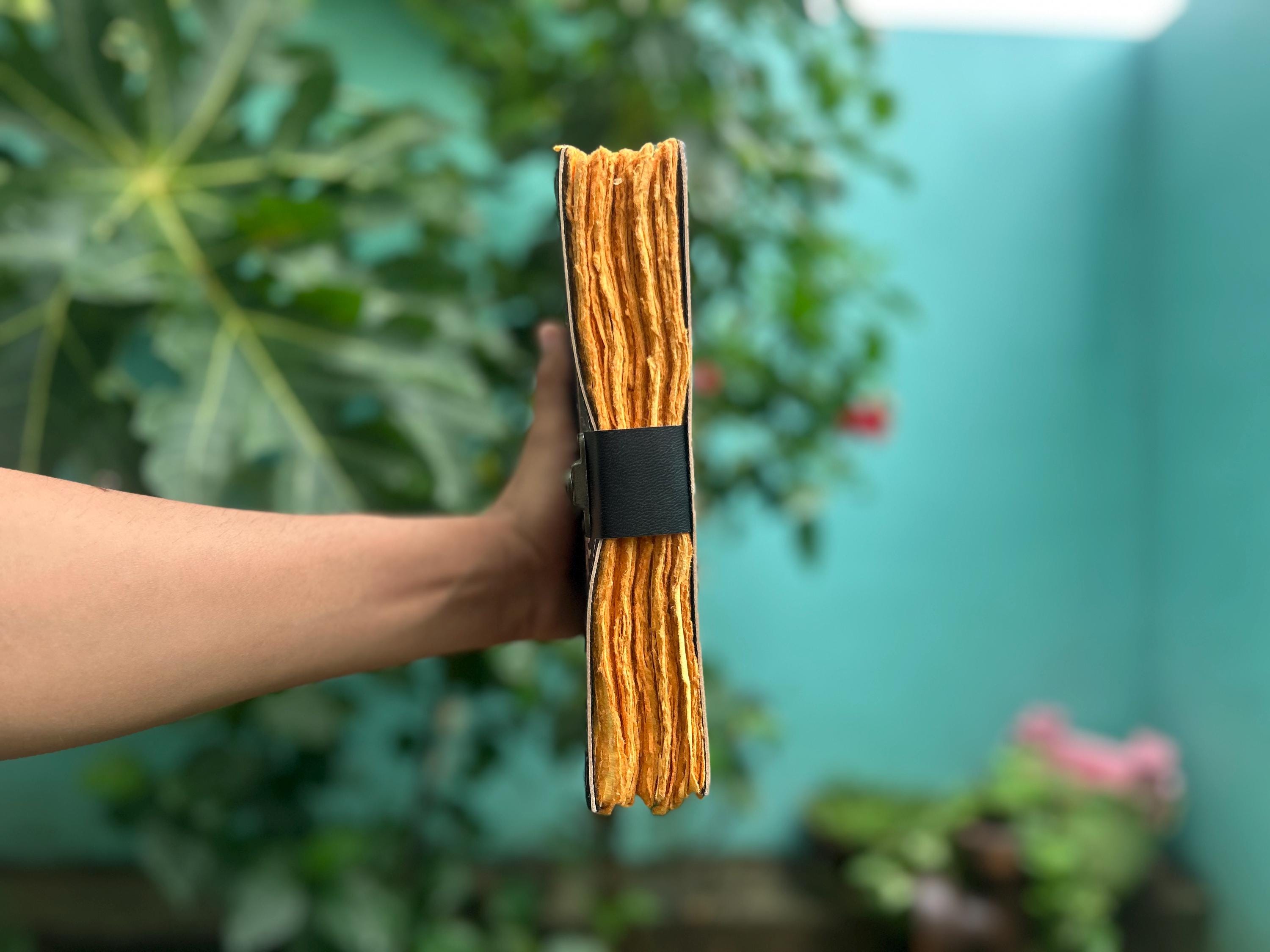 Set of 2 Leather Journals – Sun & Moon and Sky Blue One Stone (7×5 in)