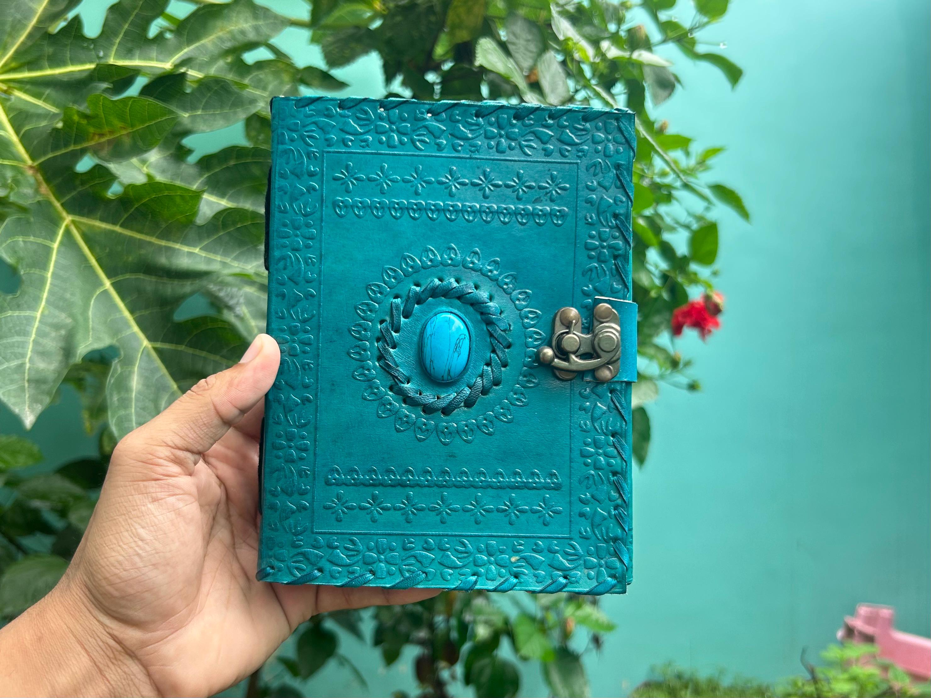 Set of 2 Leather Journals – Mother of Earth (7×10 in) & One Stone (5×7 in)