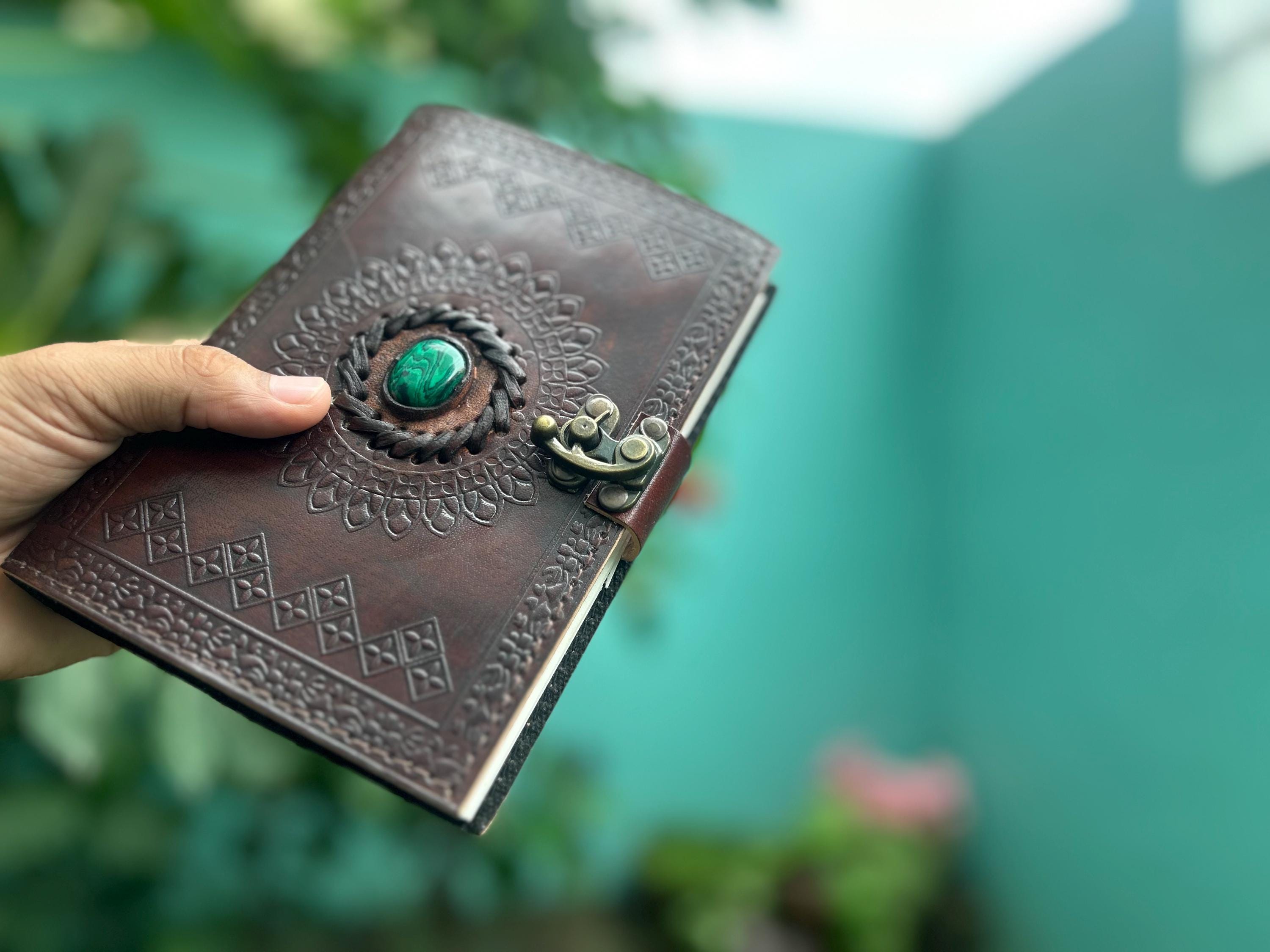 Set of 2 Leather Journals – Lock & Key and One Stone Brown (7×5 in)