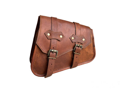Set of 2 Lupi Brown Motorcycle Saddle Bag