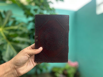 Set of 2 Leather Journals – 7 Stone Tree of Life (8×6 in) & One Stone Brown (5×7 in)