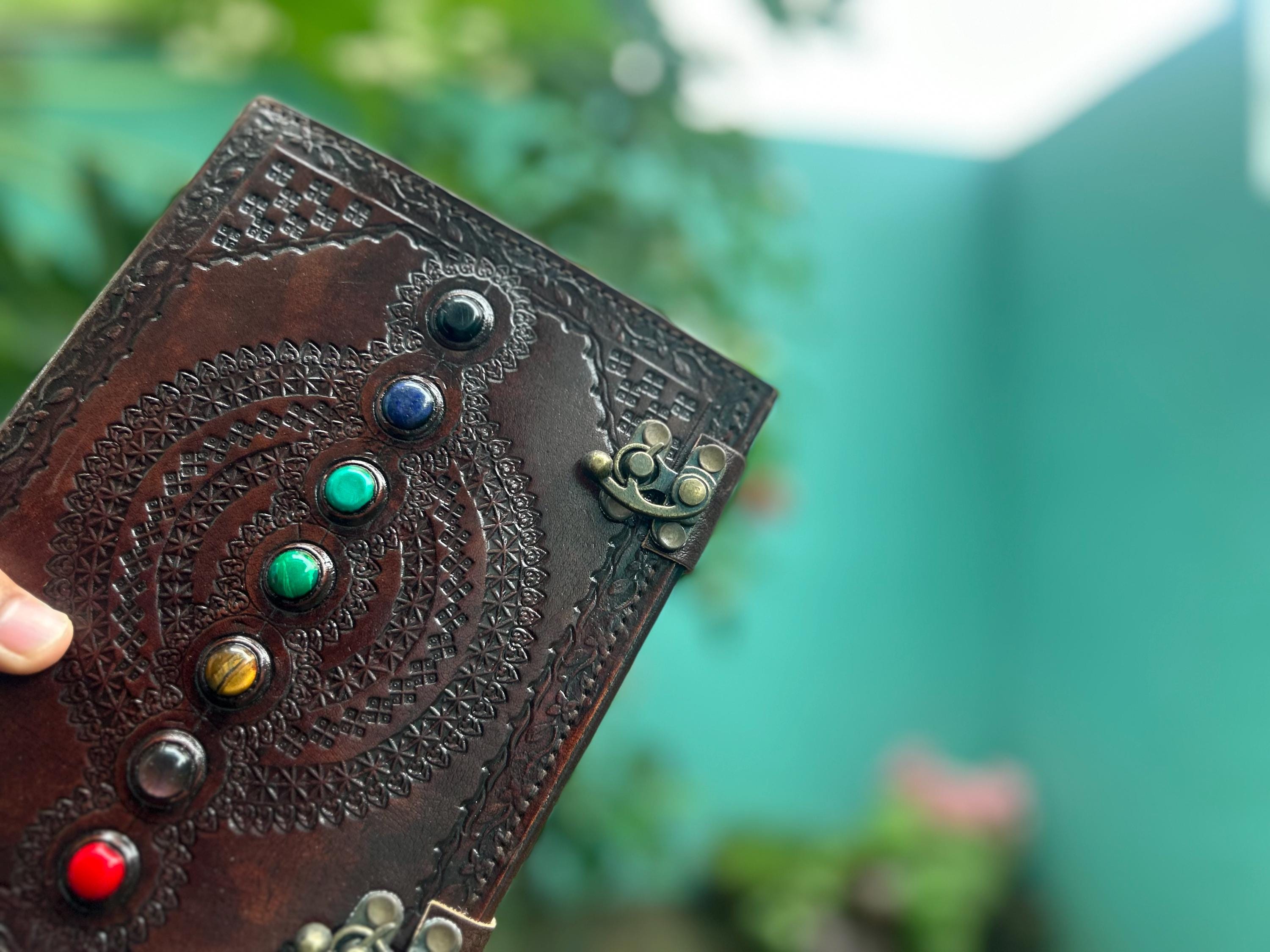 Set of 2 Leather Journals – Seven Stone & Seven Stone Tree of Life (8×6 in)