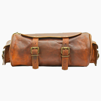 Set Of 2 Rogue Rider Brown Motorcycle Saddle Bag