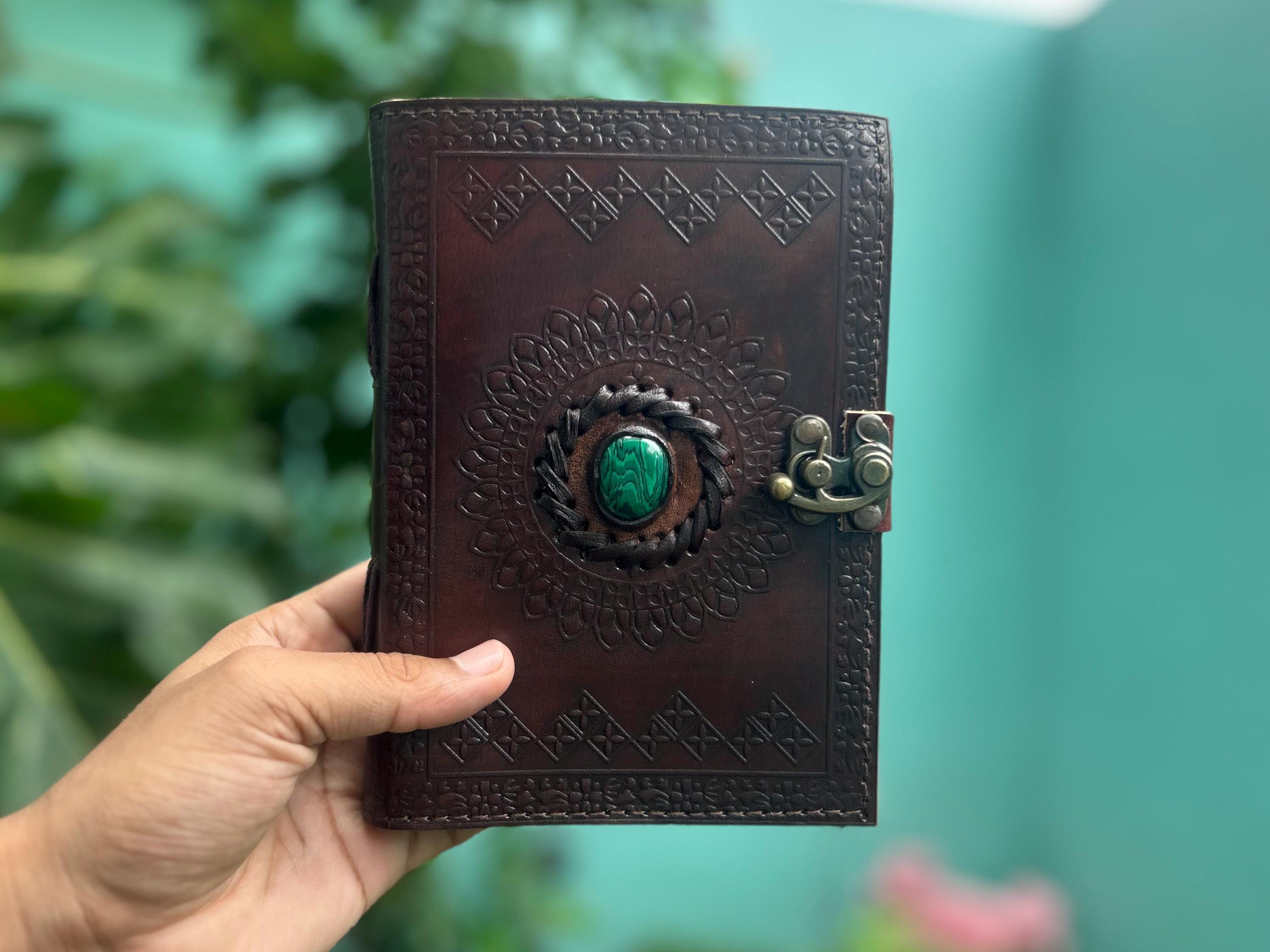 Set of 2 Leather Journals – Lock & Key and One Stone Brown (7×5 in)
