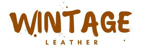 Wintage Leather logo with brown text on a white background