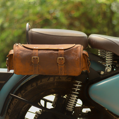 Set Of 2 Rogue Rider Brown Motorcycle Saddle Bag