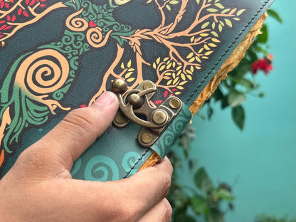 Mother of Earth Leather Journal (7×10 in) – Handmade Vintage Notebook & Gift