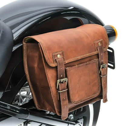 Set of 2 Ranger Brown Motorcycle Saddle Bag