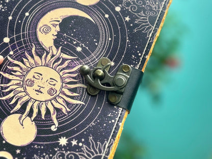 Set of 2 Leather Journals – Sun & Moon (7×10 in) and Tree of Life (8×6 in)