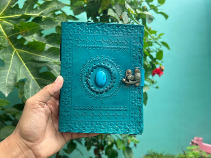 Set of 2 Leather Journals – Book of Shadows & One Stone (5×7 in)